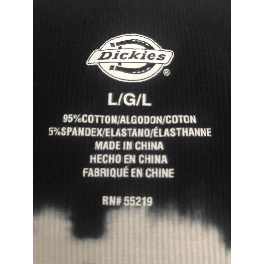 Dickies Juniors' Long-Sleeve Tie-Dyed T-Shirt - Black/White Stripes - Size L - Picture 6 of 7